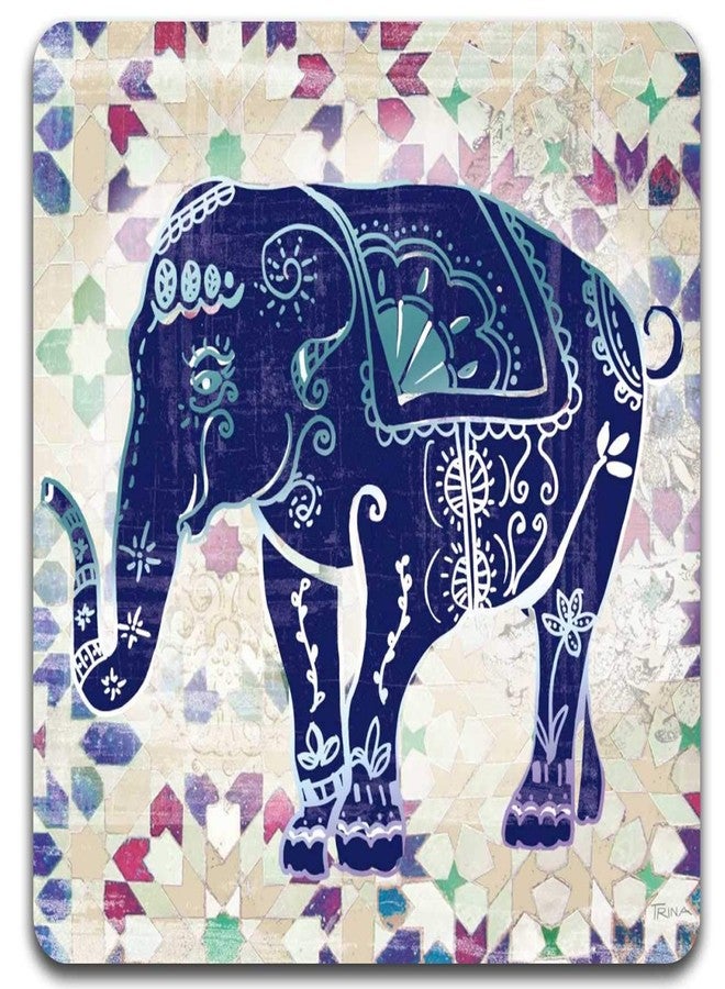 QJ CMJ Hand Drawn Elephant Square Coaster Set - Made of Recycled Rubber - Set of 4 - Image 2